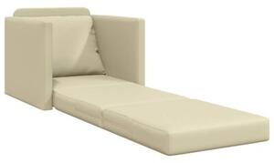 Sofa bed kremowy 74 x 77 x 81 cm sztuczna skÃ³ra