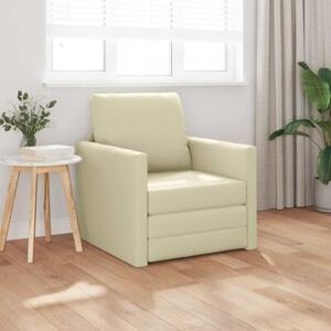 Sofa bed kremowy 74 x 77 x 81 cm sztuczna skÃ³ra