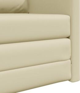 Sofa bed kremowy 74 x 77 x 81 cm sztuczna skÃ³ra