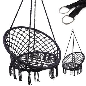 Hutawka LUARO fotel bocianie gniazdo czarne 80cm 150kg