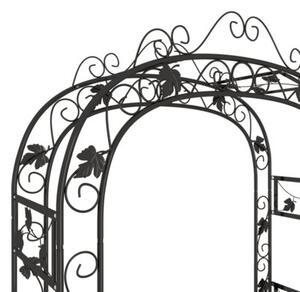 Pergola ogrodowa, czarna, 116x45x240 cm, stalowy