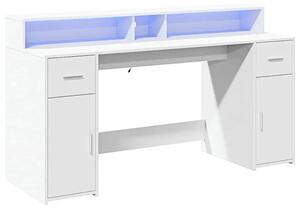 Białe biurko podświetlane 160 cm N1-C06