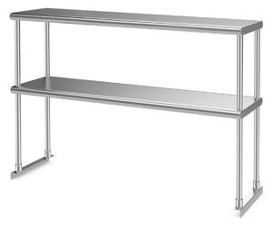 2-poziomowa metalowa półka ze stali nierdzewnej 122 cm
