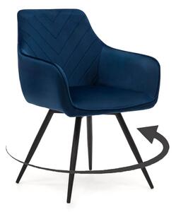 MebleMWM Krzesło obrotowe DC0084-6 | welur | Granatowy