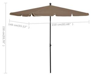 Parasol ogrodowy na słupku, 210x140 cm, kolor taupe