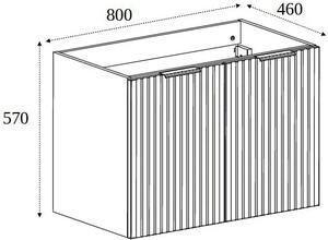 Biała dwudrzwiowa wisząca szafka do łazienki 80 cm R2-E70