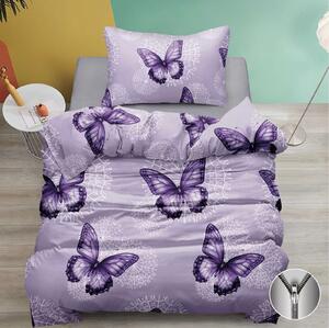 Bawełniana pościel BUTTERFLY BLOOM fioletowa Rozmiar pościeli: 70 x 90 cm | 140 x 200 cm