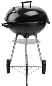 Okrągły czarny grill węglowy z pokrywą R1-T63