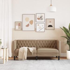 Sofa chesterfield, 2-os., cappuccino, sztuczna skÃ³ra
