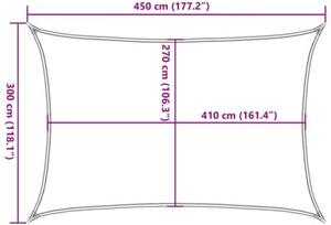 Żagiel przeciwsłoneczny, 160 g/m², czerwony, 3x4,5 m, hdpe