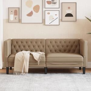 Sofa chesterfield, 2-os., cappuccino, sztuczna skÃ³ra