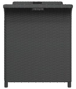 Ławka ogrodowa z poduszką, czarna, 116x46x57 cm, polirattan