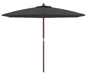 Parasol ogrodowy na drewnianym słupku, antracytowy, 299x240 cm