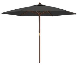 Parasol ogrodowy na drewnianym słupku, antracytowy, 299x240 cm