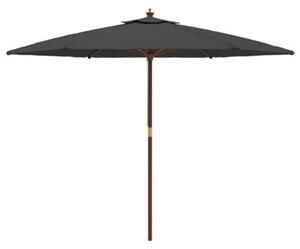 Parasol ogrodowy na drewnianym słupku, antracytowy, 299x240 cm