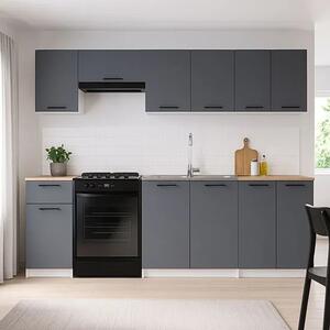 Zestaw mebli kuchennych 240 cm antracyt D5-Z51