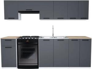 Zestaw mebli kuchennych 240 cm antracyt D5-Z51