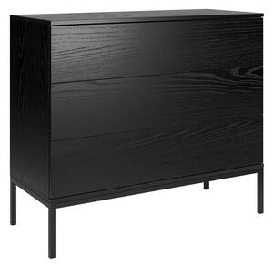 Czarna komoda z 3 szufladami L9-B39