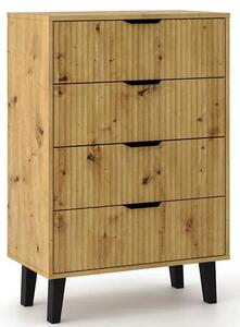 Komoda i na nóżkach z 4 szufladami dąb artisan M1-M63