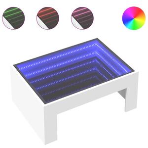 Stolik kawowy z LED infinity, biaÅy, 70x50x30 cm