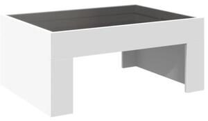 Stolik kawowy z LED infinity, biaÅy, 70x50x30 cm