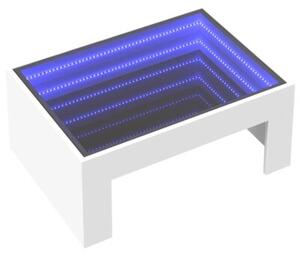 Stolik kawowy z LED infinity, biaÅy, 70x50x30 cm