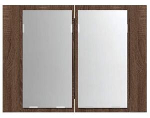 Szafka łazienkowa z lustrem, brązowy dąb, 60x12x45 cm