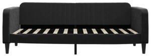 Sofa rozsuwana z szufladami, czarna, 90x200 cm, aksamit