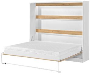 Poziomy rozkładany tapczan biały + dąb 160x200 H5-W19