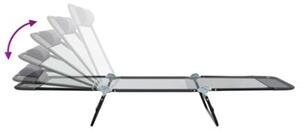 Składany leżak szary 182 x 55 x 85,5 cm textilene