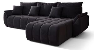 Czarna Welurowa Sofa Z Pojemnikiem Na Pościel F0-A08