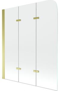 Mexen Felix parawan nawannowy 3-skrzydłowy 120 x 140 cm, transparent, złoty - 890-120-003-50-00