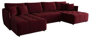 Czerwona sofa z weluru z funkcją spania E5-G33