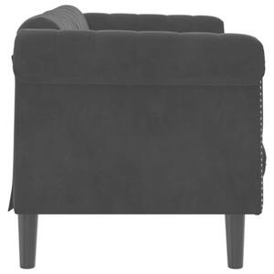Sofa dwuosobowa, czarna, aksamit