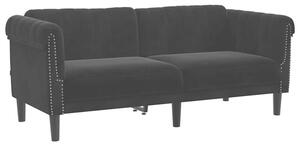 Sofa dwuosobowa, czarna, aksamit