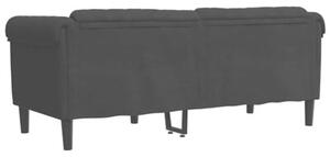 Sofa dwuosobowa, czarna, aksamit