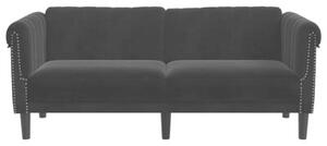 Sofa dwuosobowa, czarna, aksamit