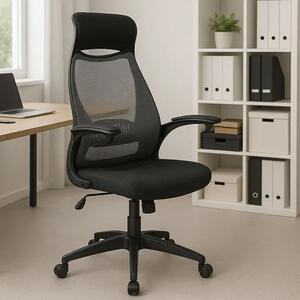 Ergonomiczny fotel obrotowy do biurka popiel + czarny N7-W73