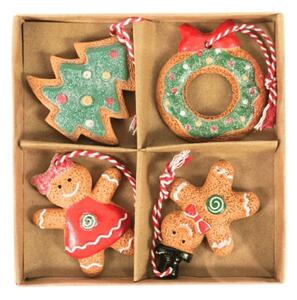 Zestaw 4 szt. ozdób świątecznych GINGERBREADS 6 cm