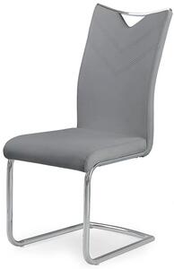 Popielate minimalistyczne metalowe krzesło na płozach T1-S72