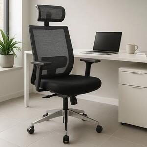 Szaro Obrotowy Czarny Ergonomiczny Fotel Biurowy Z Systemem Multiblock S4-P60