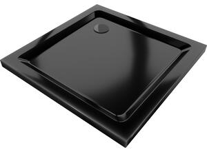 Mexen Flat brodzik kwadratowy slim 90 x 90 cm, czarny, syfon czarny - 40709090B