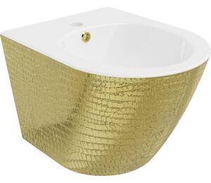 Mexen Lena bidet wiszący, biały/złoty wzór łuski - 35224808
