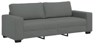 Sofa 3-osobowa, ciemnoszara, 220x77x82 cm, tapicerowana tkaninÄ