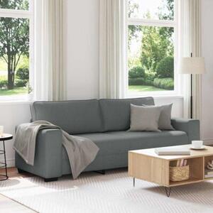 Sofa 3-osobowa, ciemnoszara, 220x77x82 cm, tapicerowana tkaninÄ