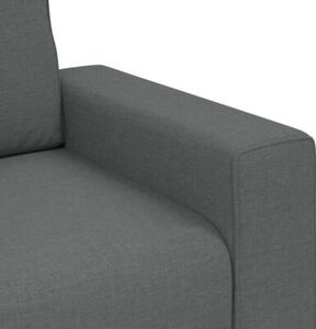 Sofa 3-osobowa, ciemnoszara, 220x77x82 cm, tapicerowana tkaninÄ