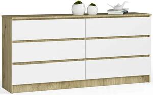 Komoda RTV z szufladami dąb artisan + biały E6-L46