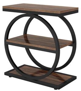 3-poziomowy stolik pomocniczy HOGA-JW0766, 60 × 30 × 65 cm, czarno-brzowy