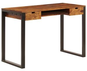 Biurko, 110x55x78 cm, lite drewno akacjowe i stal
