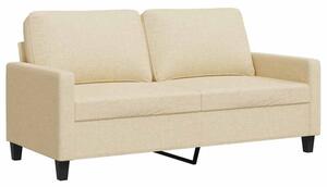 Sofa, 2-osobowa kremowa, 140 cm, tapicerowana tkaninÄ